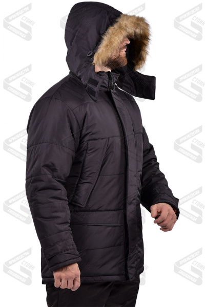 Куртка утепленная рабочая «Аляска» черная зимняя 