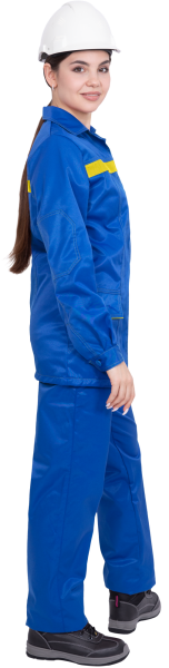 Костюм ПРЕМЬЕРА ЛЮКС летний, женский, куртка/брюки, василёк