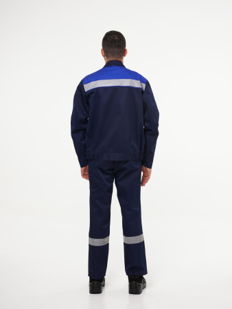 Куртка рабочая мужская №112 тёмно-синий с васильковым (ЧЗ)