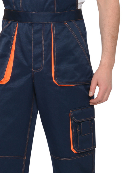 Полукомбинезон "CROWN" синий с оранжевым