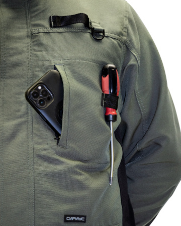 Костюм "ТРИТОН" куртка, брюки хаки с черным тк.Кошачий глаз (ЧЗ)