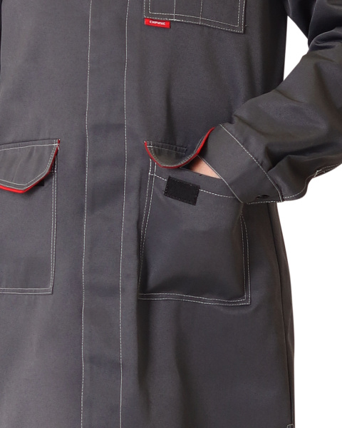 Халат "Флорида" мужской серый с красным