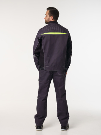 Куртка рабочая мужская №116 серый, черный, лимонный