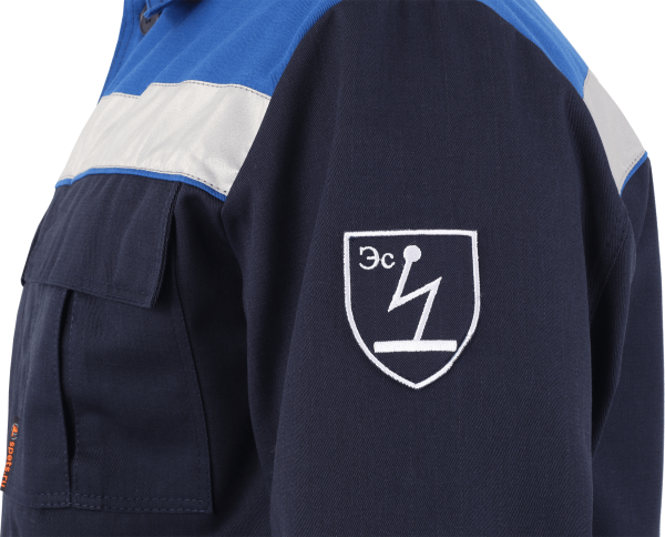 Костюм мужской АНТИСТАТ от МВ и ОПЗ, от стат. элект. (куртка, п/ком)  т.синий/вас. КОС 583 (ЧЗ)