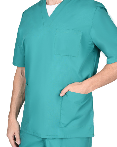 Костюм хирурга универсальный: блуза, брюки зелёный