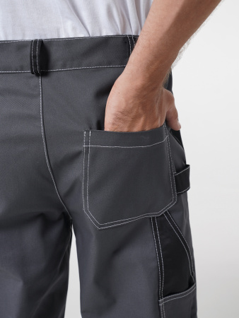 Брюки рабочие мужские №116 серый с черный, СОП, ткань Rodos