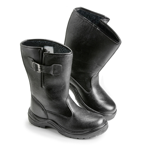 Сапоги утеплённые кожаные комбинированные мод. 15КМ ПУ металлический подносок, иск. мех