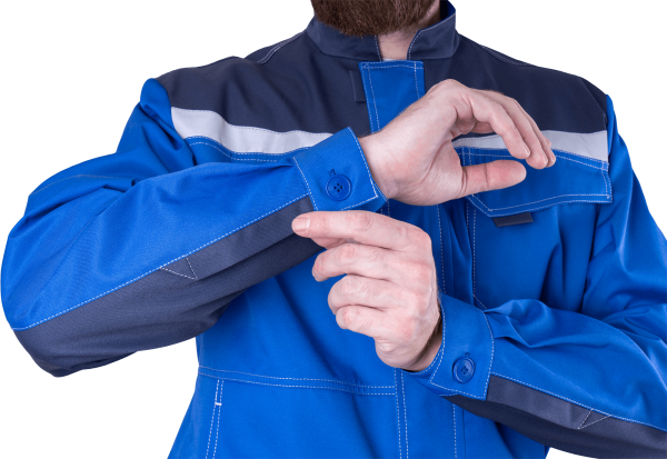 Костюм мужской КМ-10 ЛЮКС, василек-т.синий, куртка и брюки (ЧЗ)