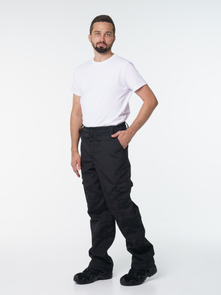 Брюки рабочие мужские №106 черные, ткань Рип-стоп