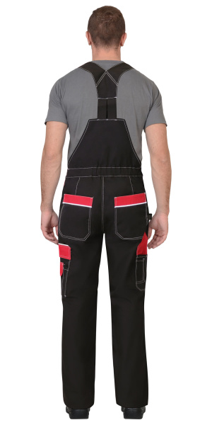 Полукомбинезон "АГАТ" черный с красным (малиновым) (ЧЗ)