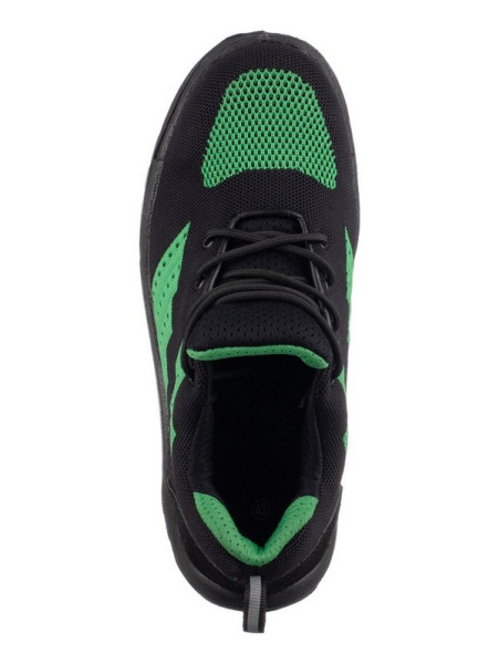 Полуботинки ВЕКТОР ПУ/ТПУ, текстиль, цвет: черный/зеленый