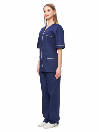 Костюм женский "Глория" т-синий с белым