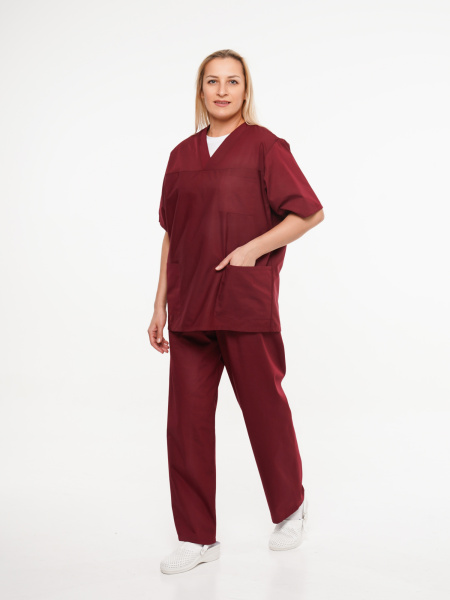 Куртка рабочая универсальная №104 (блуза) бордо, ткань ТИСИ