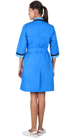 Халат "Флора" женский тёмно-голубой (ЧЗ)