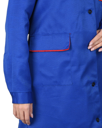 Халат "ТЕХНИК" женский васильковый с красным (ЧЗ)