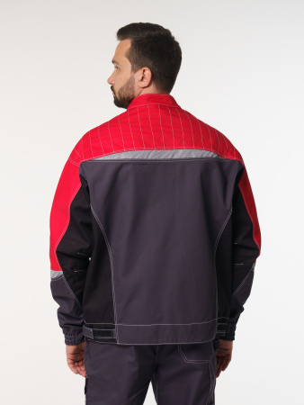 Куртка рабочая мужская №116 цвет серый с красным, черным