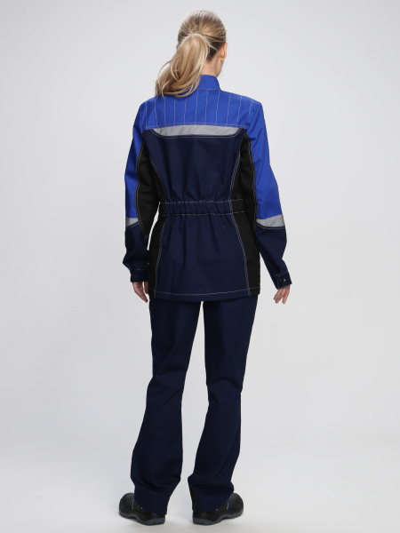 Костюм женский Формула-1 (тк.Смесовая,240) брюки, т.синий/васильковый/черный (ЧЗ)