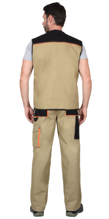 Жилет "МАНХЕТТЕН" песочный с оранжевым и черным (ЧЗ)