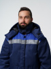 Куртка мужская зимняя Кур710 ткань смесовая, цвет темно-синий с васильковым