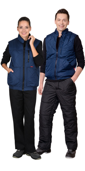 Жилет "Европа" (на подкладке флис черный, синий) темно-синий (ЧЗ)