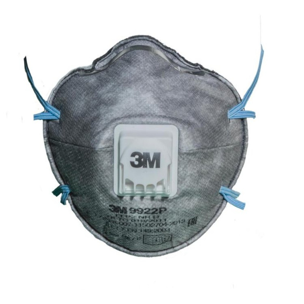 Полумаска фильтрующая 9922Р для защиты от дымов металлов, сварочных аэрозолей, пыли, озона, запахов 