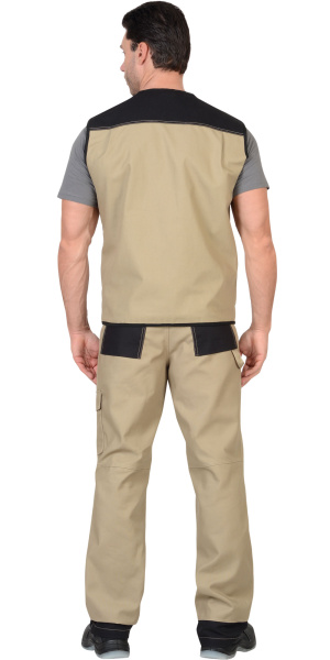 Жилет "ВЕСТ-ВОРК" летний бежевый с черным (ЧЗ)